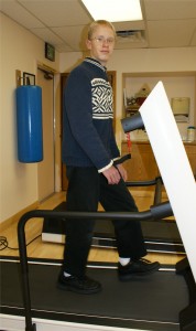 Walking on the treadmill
